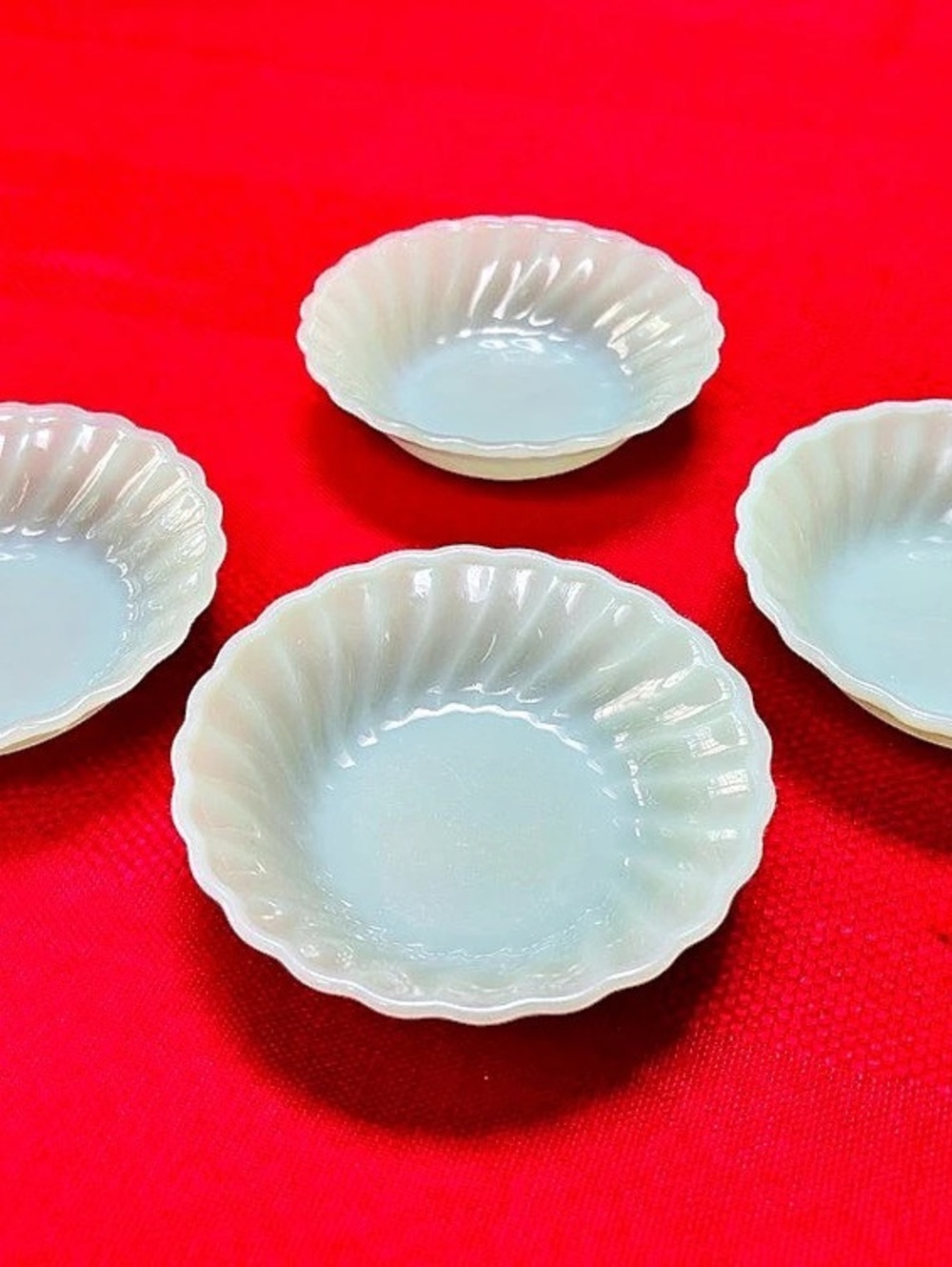 Vintage Fire King Jadeite Shell Berry Bowls Set of 4